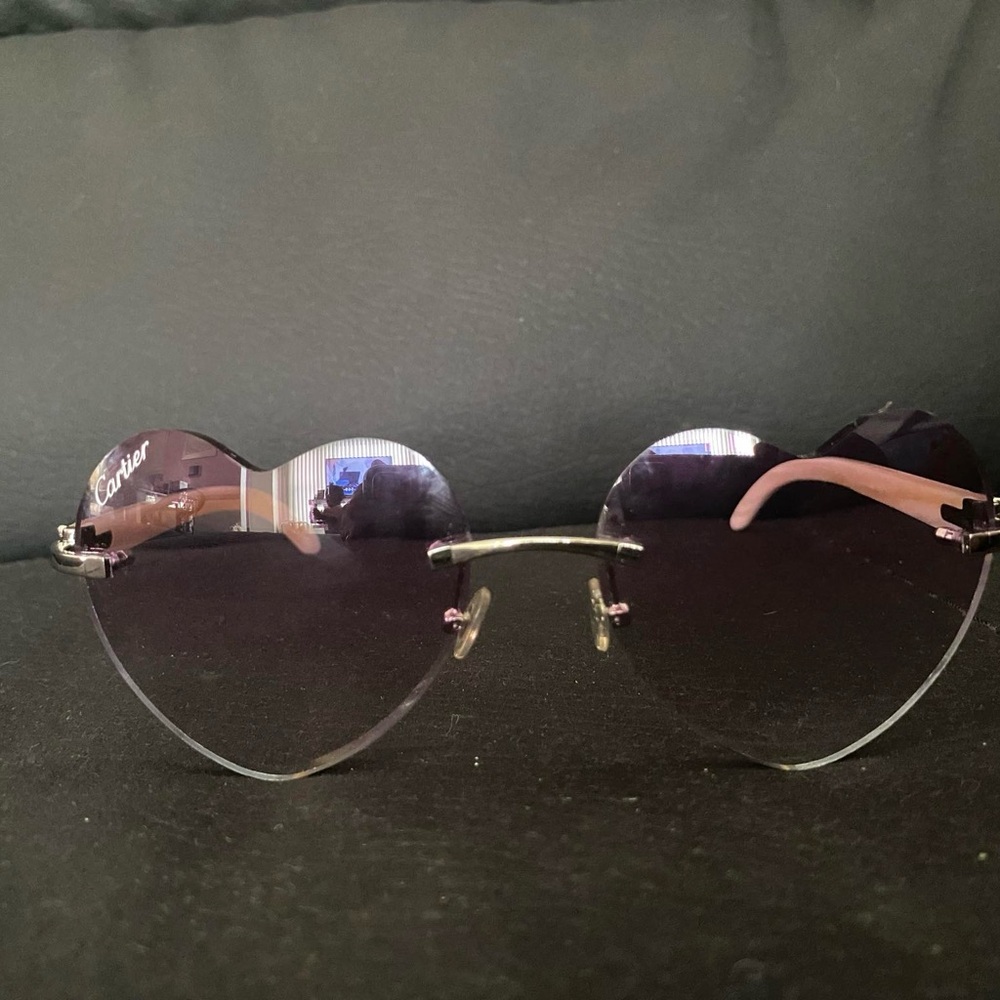 New 2023 heart shaped lense Cartier buffalo horned sun glasses
